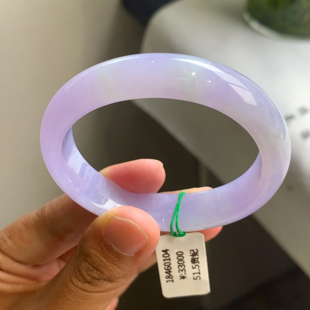 翡翠手镯未镶嵌一手-冰紫贵妃手镯