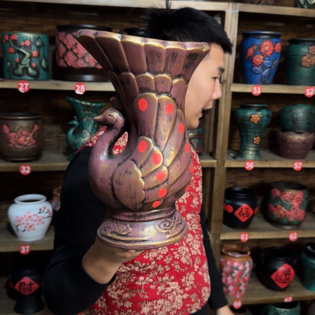 带孔高端浮雕花盆尺寸高30-20