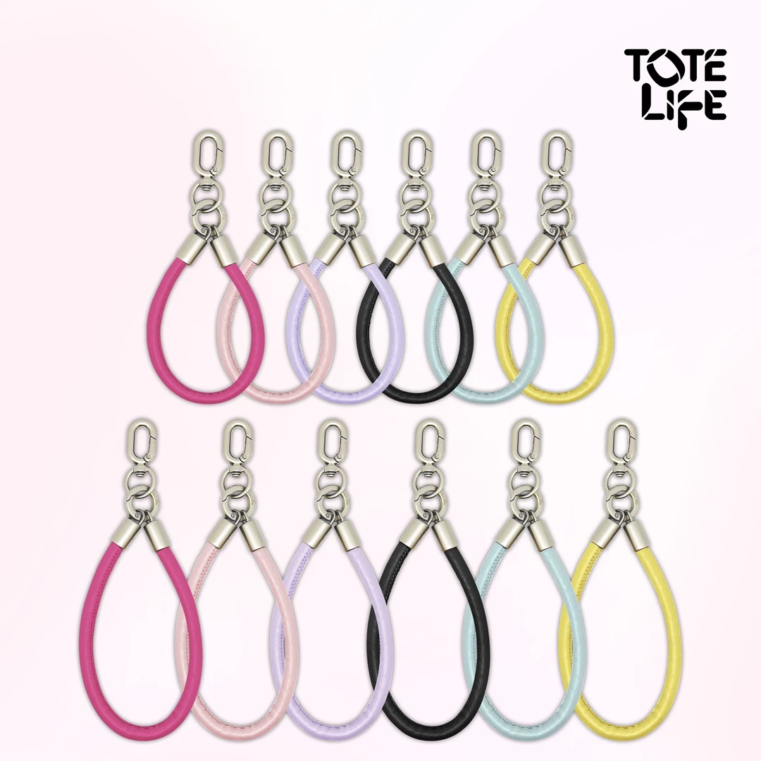 Tote Life原创7mm手腕皮绳手机挂饰女高端手作串珠手腕链挂饰高级