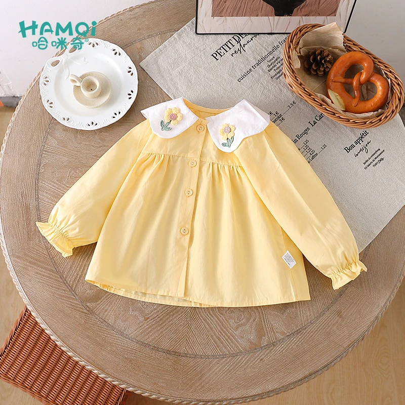 2025年款衣服儿童服装童装女童衬衫春秋新款纯棉长袖衬衣宝宝上衣