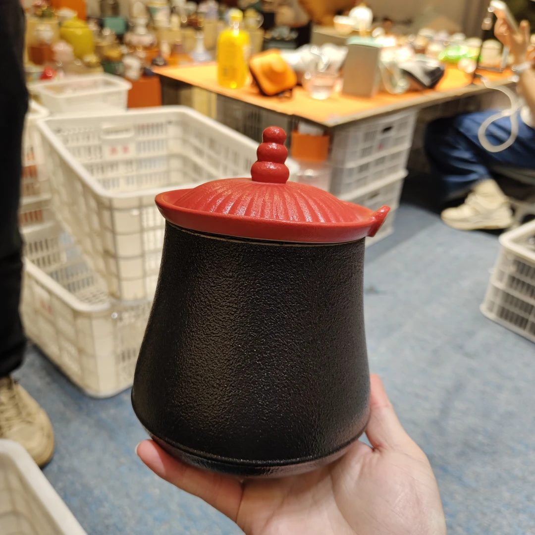 红色官帽陶瓷茶叶罐-6315号