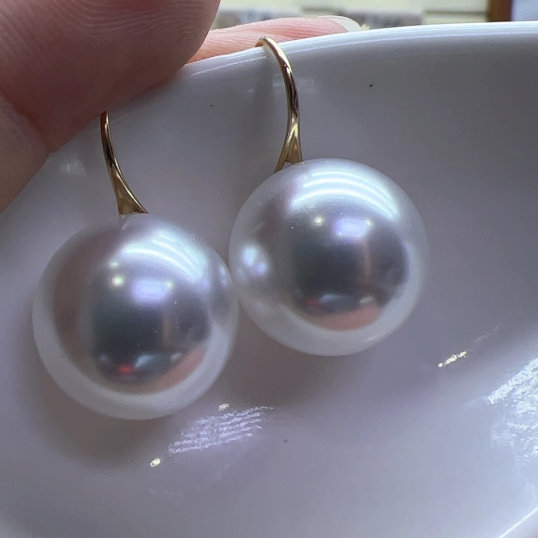 淡水珍珠耳饰18K金镶嵌