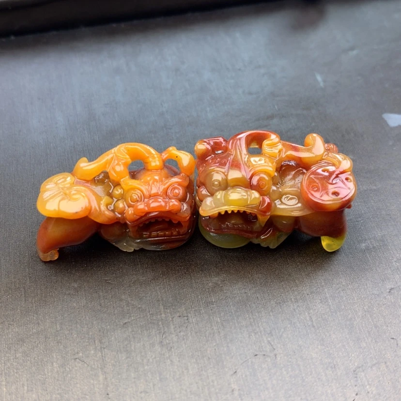 【闪购商品】石英质玉（黄龙玉）黄龙玉貔貅挂件未镶嵌桀*