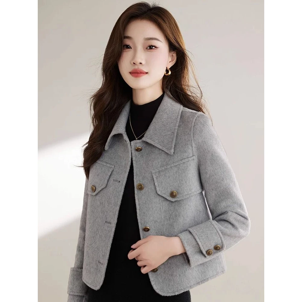 2024新款爆款欧货短款大衣外套女小个子小香风春秋冬外衣