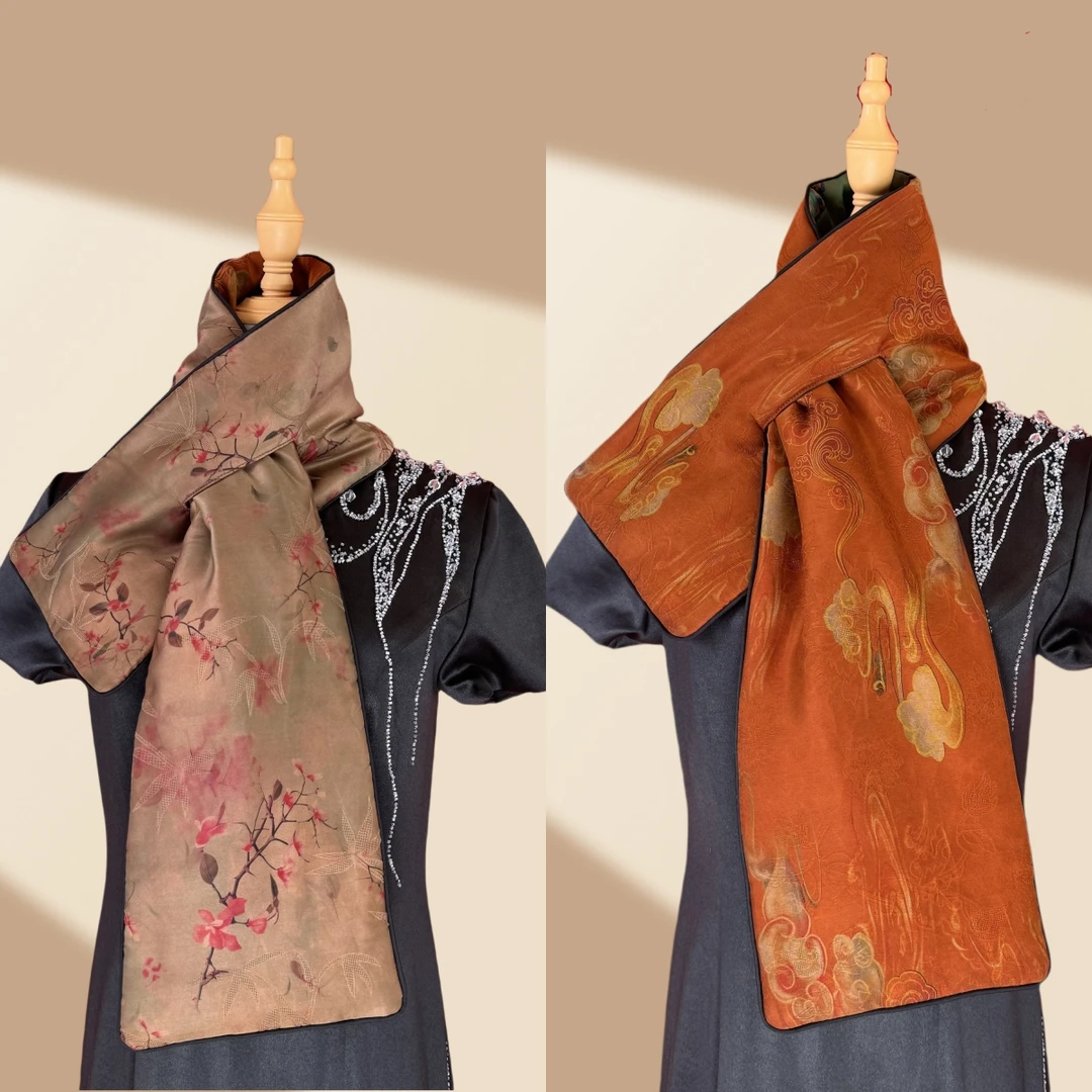 【老治丞专属】110*20夹棉围巾香云纱