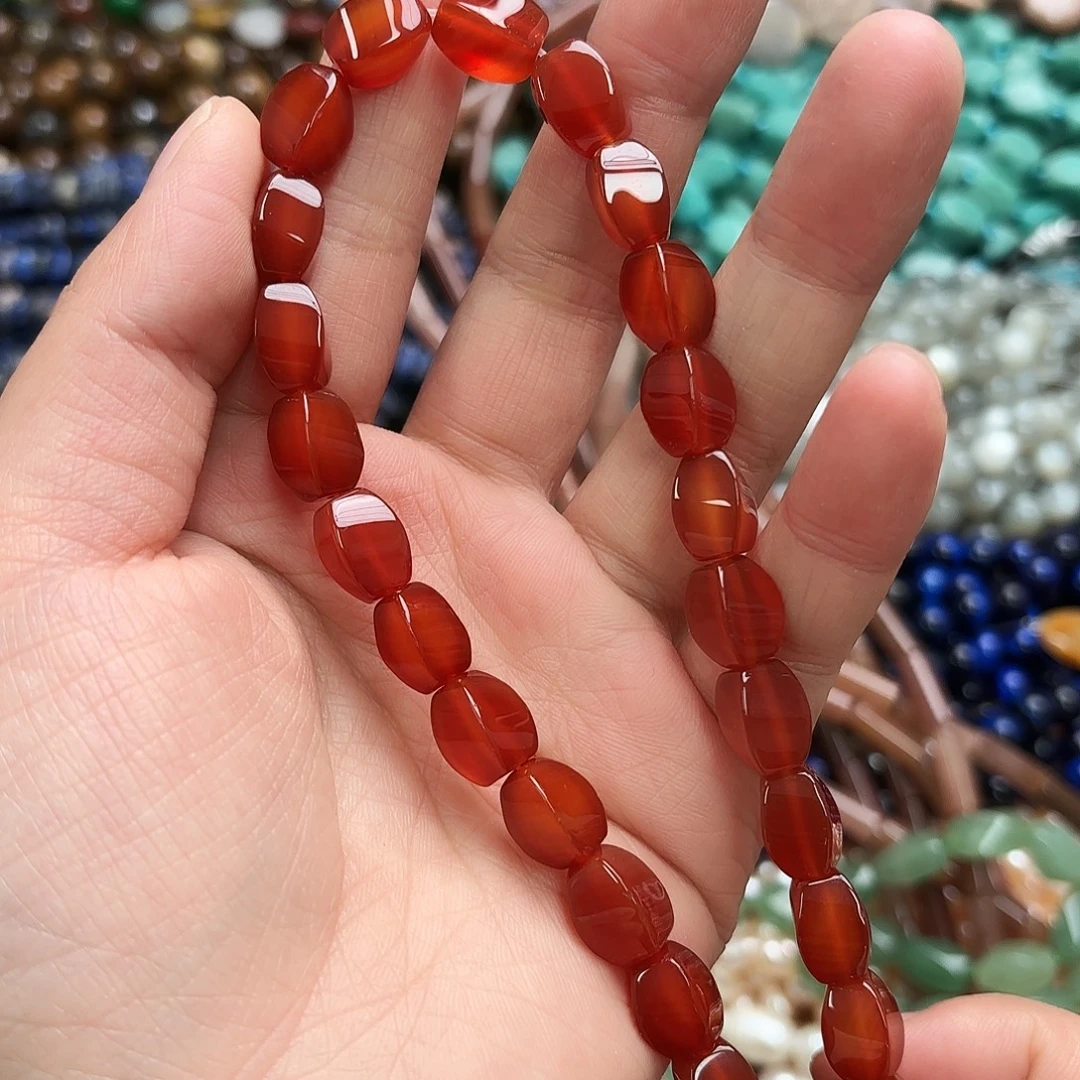 玛瑙/玉髓未镶嵌珠宝半成品8×11红码扭型一条