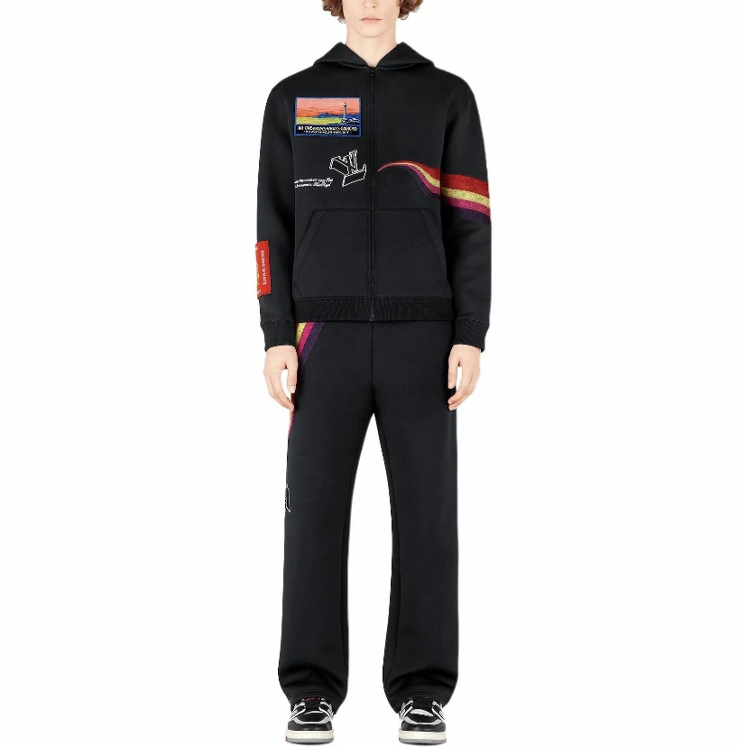 全新未使用 LouisVuitton/路易威登 3874/黑色Logo连帽外套/M码