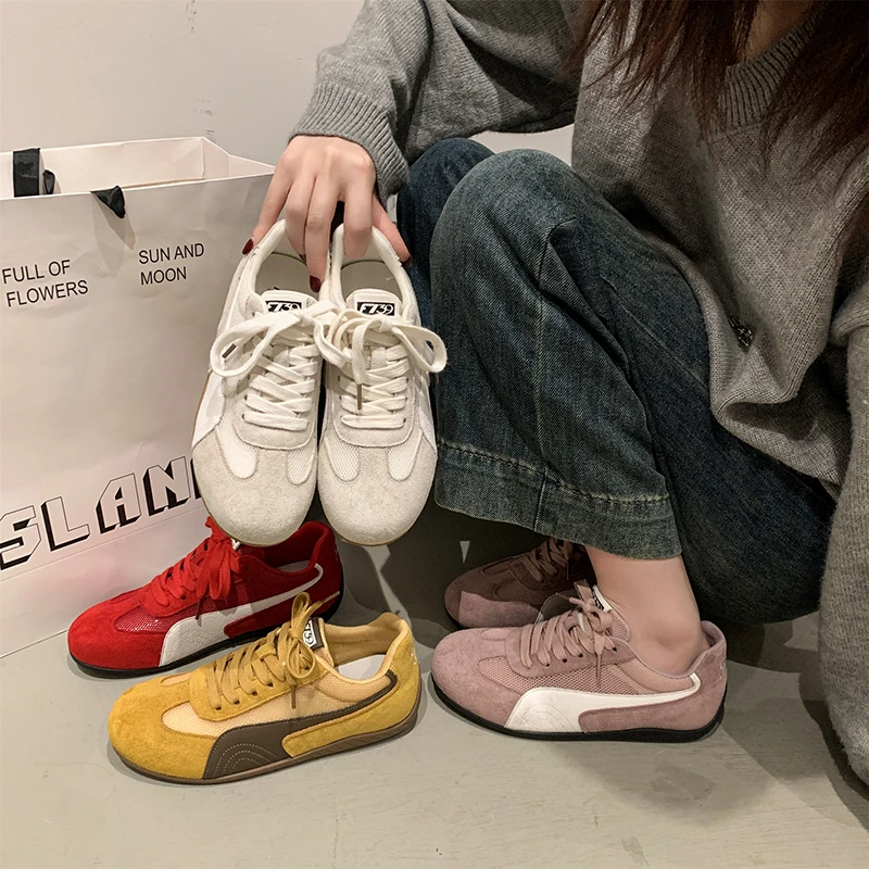 夏季单网透气德训鞋女平底阿甘鞋