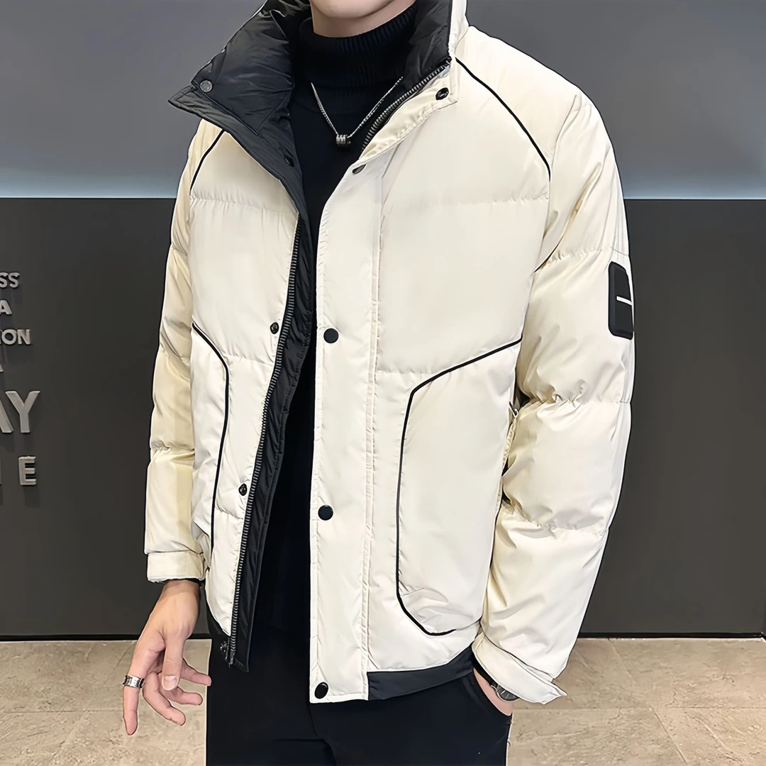 【匿名白月光90白鸭绒羽绒服】冬季新款立领简约休闲外套-23878