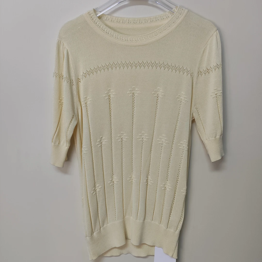 25年春季新款黄色暗花开衫针织衫（DA012）【756-757】