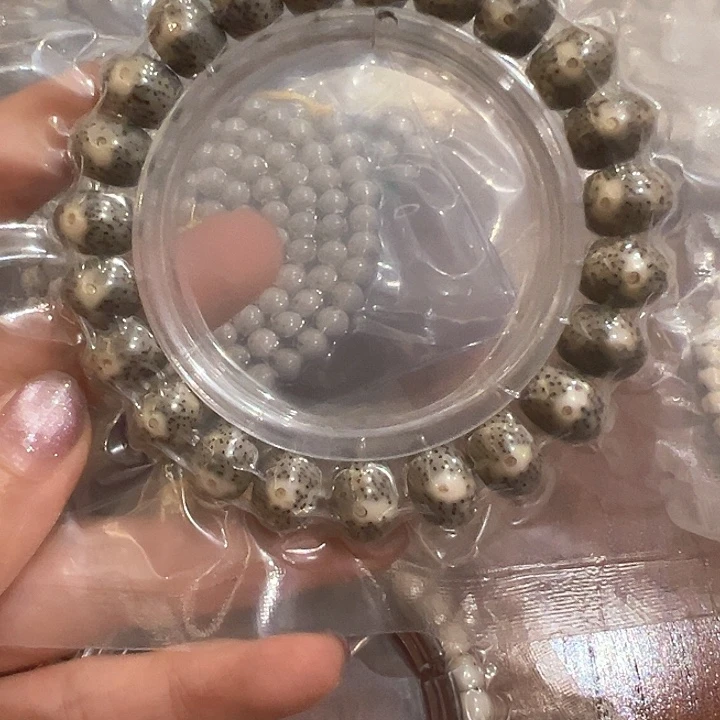 星月菩提手串原生态石玉料13苹果园正月一线天
