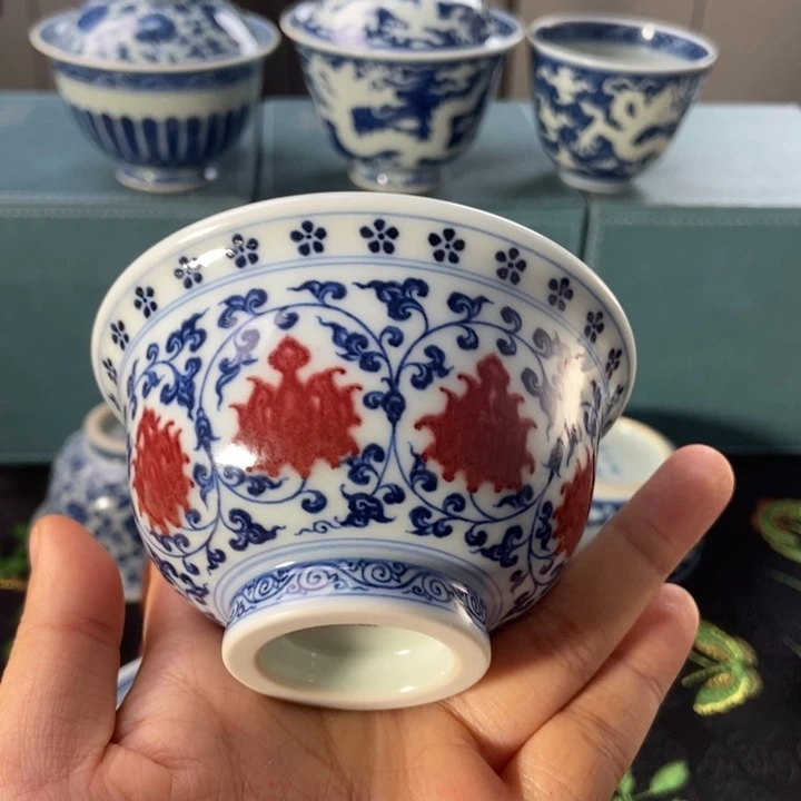 杯阳春白雪 缠枝狮心压手