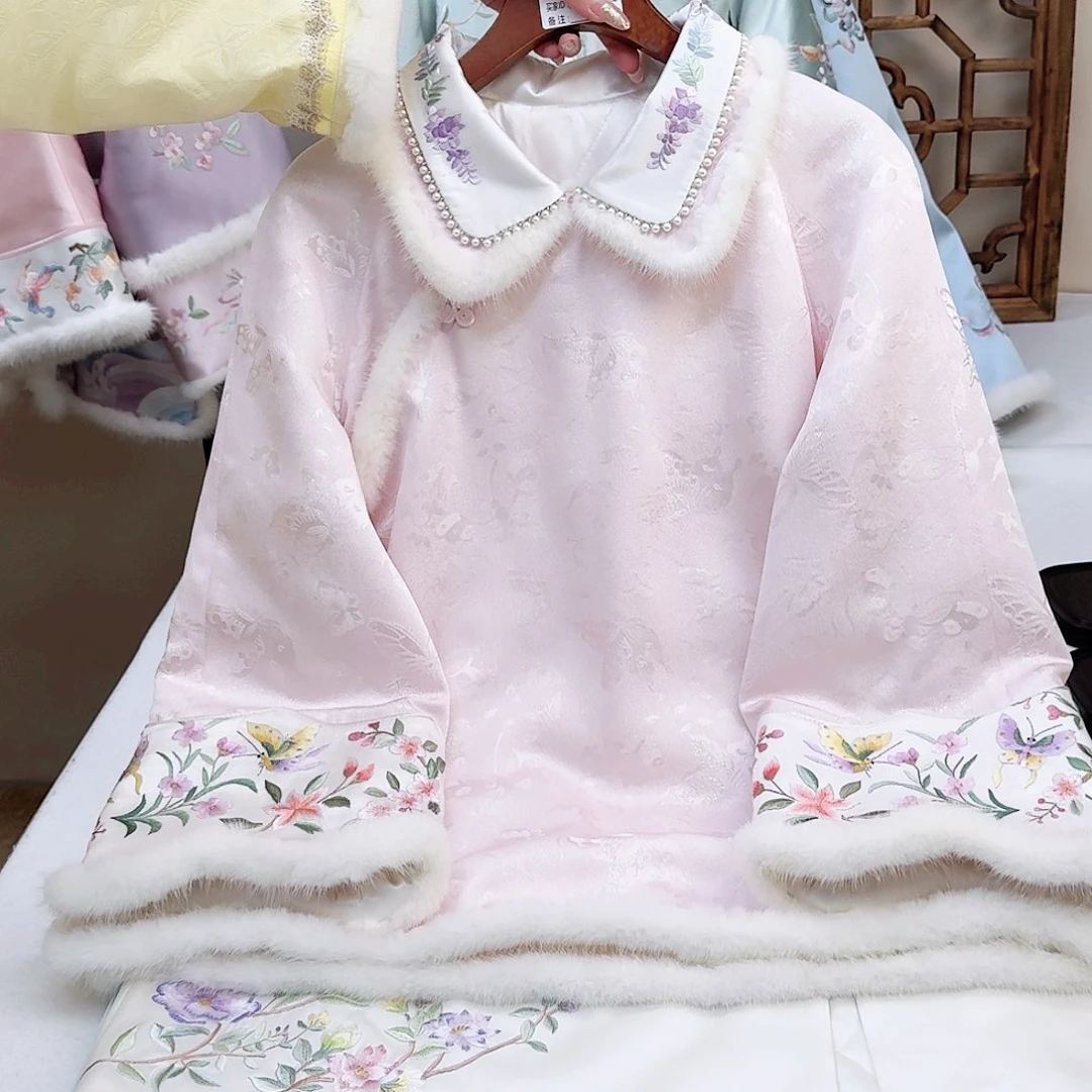 织绣真丝定制同款翻领 棉服 不退不换