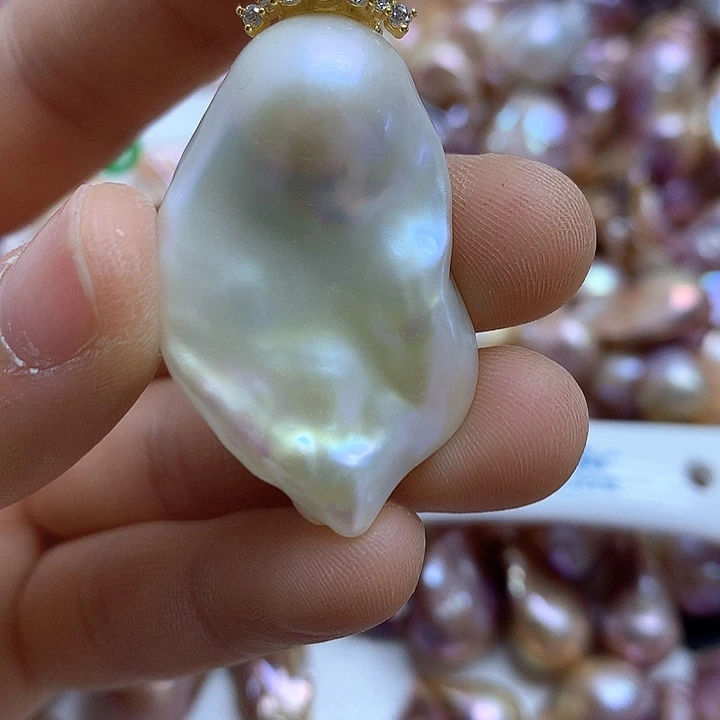 淡水珍珠耳饰银S925镶嵌