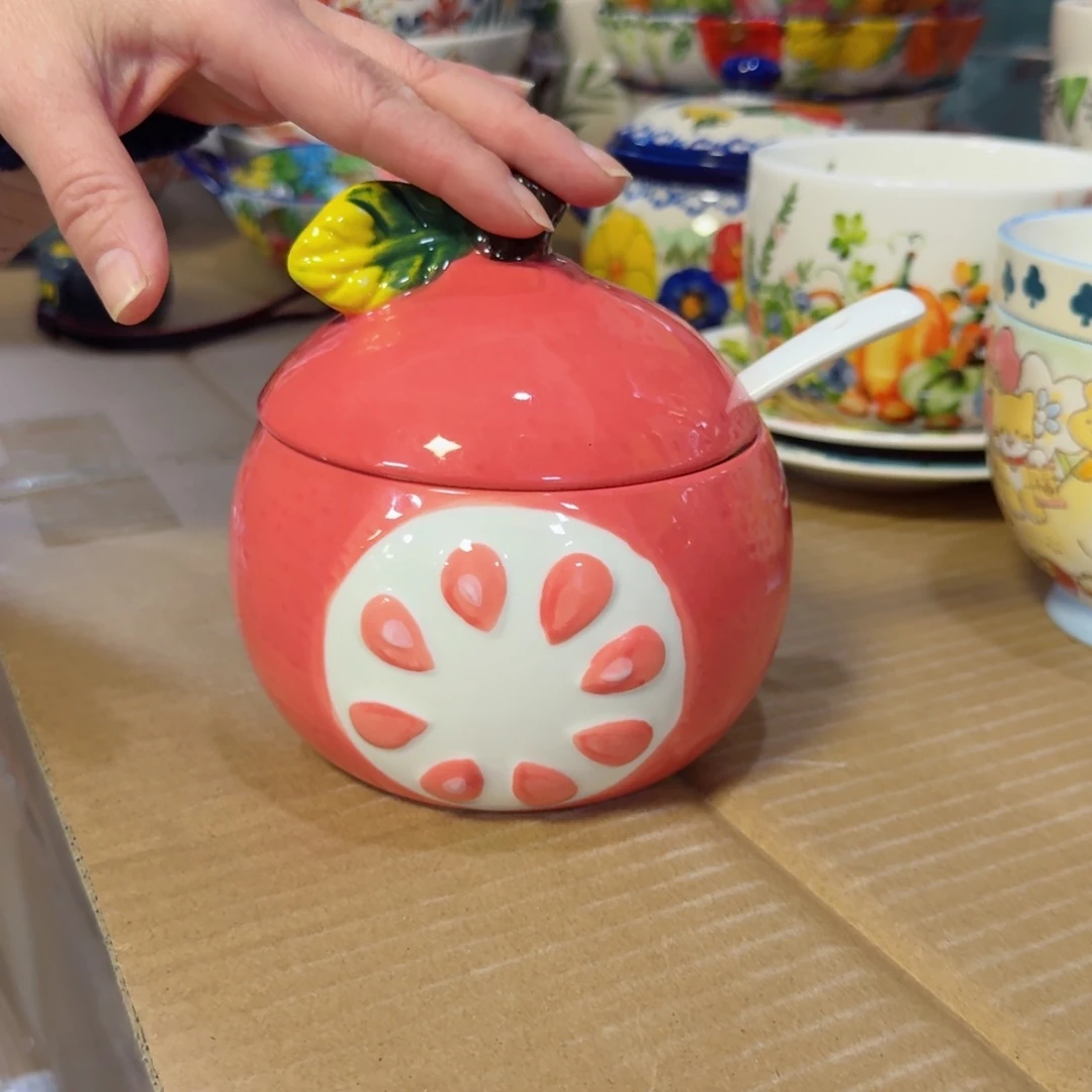 瓷600毫升盐罐一只看图