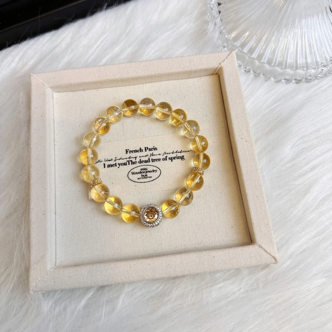 拍3件【逐光者】巴西黄水晶手串  颜色微差多样性发