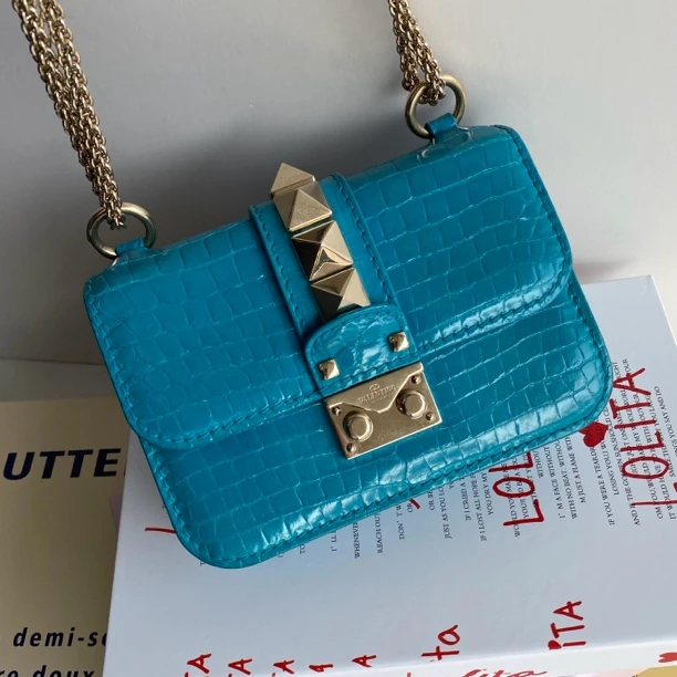 90新 Valentino/华伦天奴 华伦天奴/Valentino铆钉邮差包