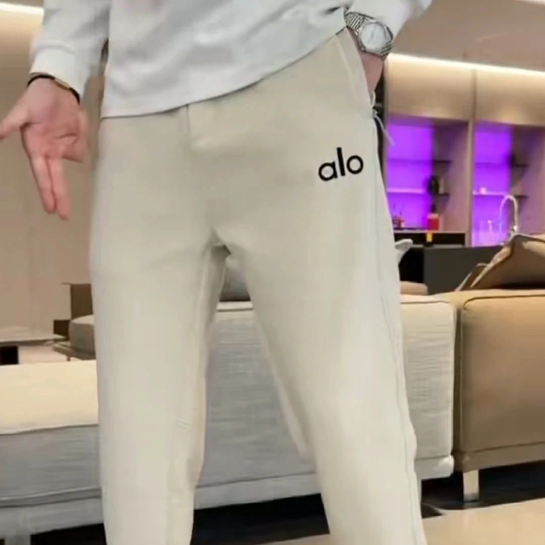 al秋冬运动卫裤休闲风系带宽松透气中弹