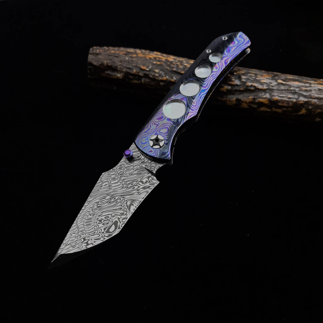 三之立天马老师榔头瑞粉托马斯锆马贝壳手柄多功能家用花纹口袋刀