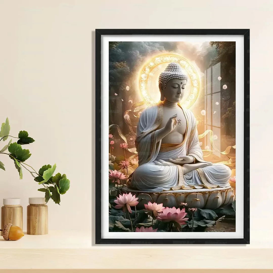 220【进口棉布】十字绣佛陀新款中式佛像客厅玄关大格四股73×110