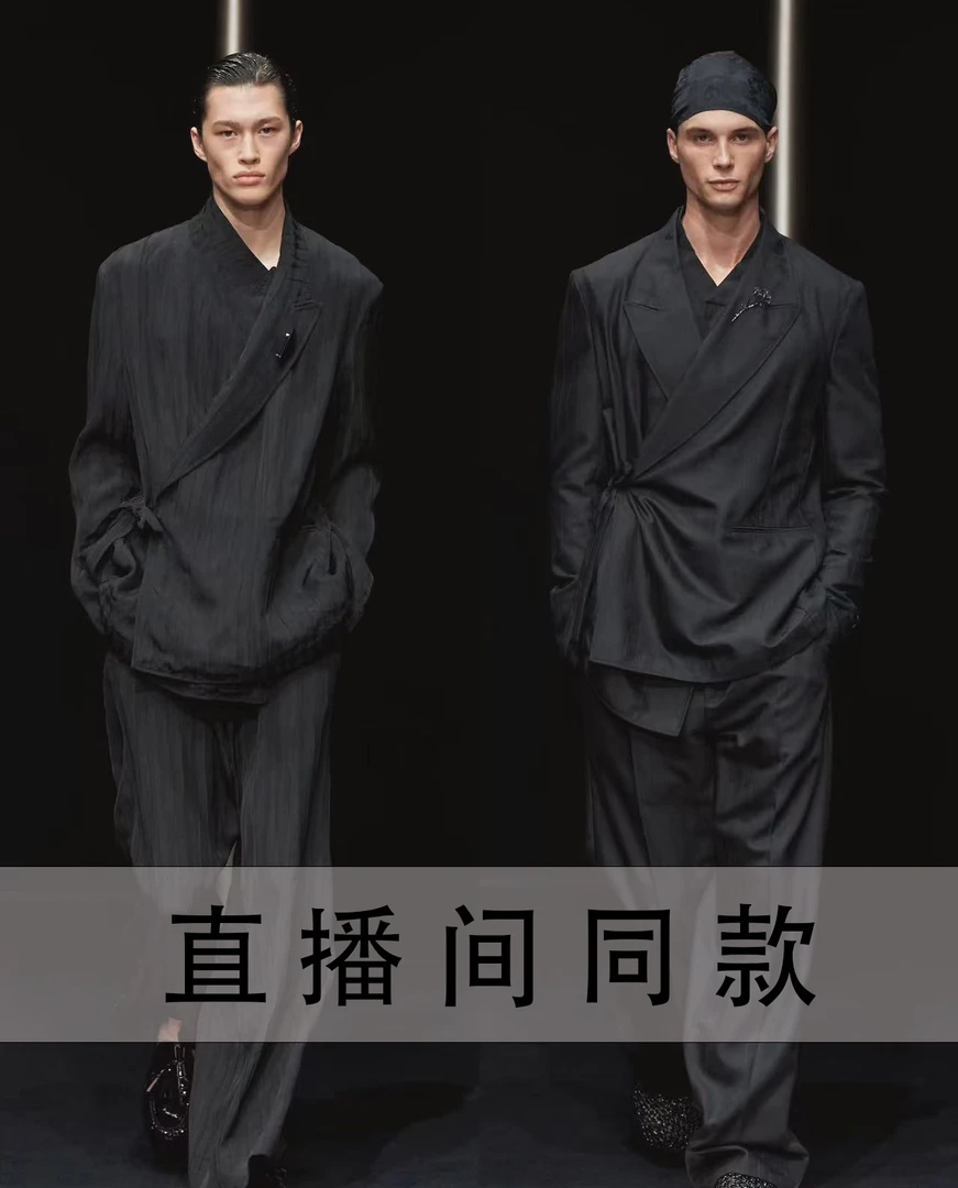【直播间同款】2025年商务行政外套男士商务夹克翻领刺绣修身-k008