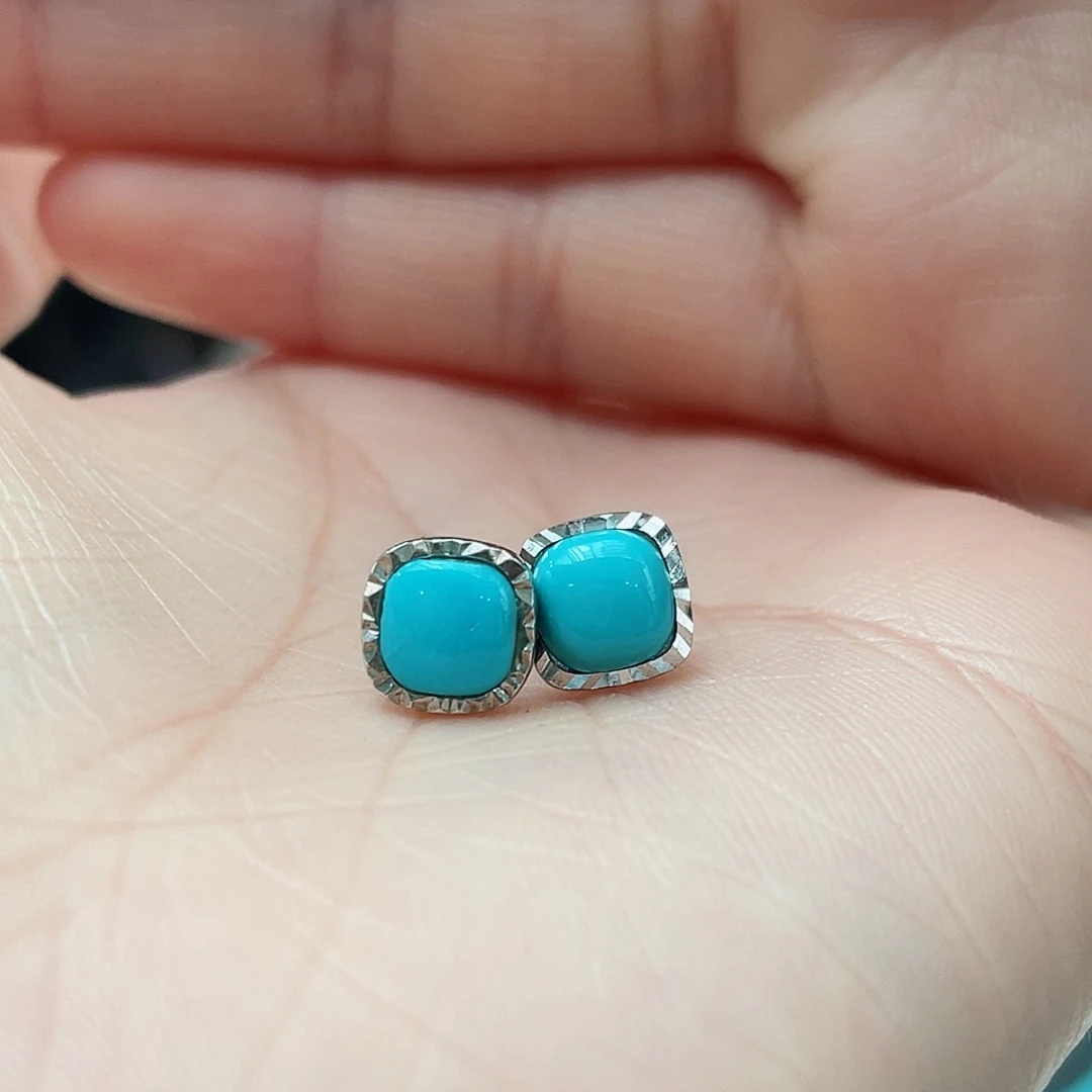 绿松石颈饰银S925镶嵌