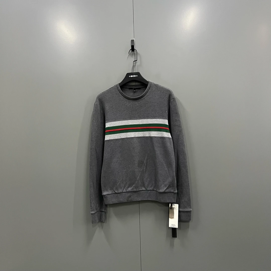 95新 GUCCI/古驰 jp113 正面条纹圆领卫衣 M码/103394