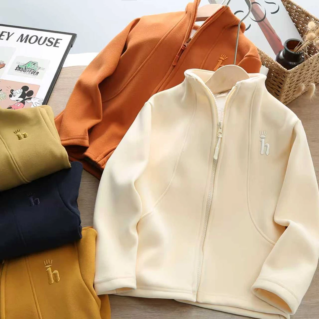 秋冬季加绒加厚 拉链卫衣 男童女童保暖 上衣儿童宝宝