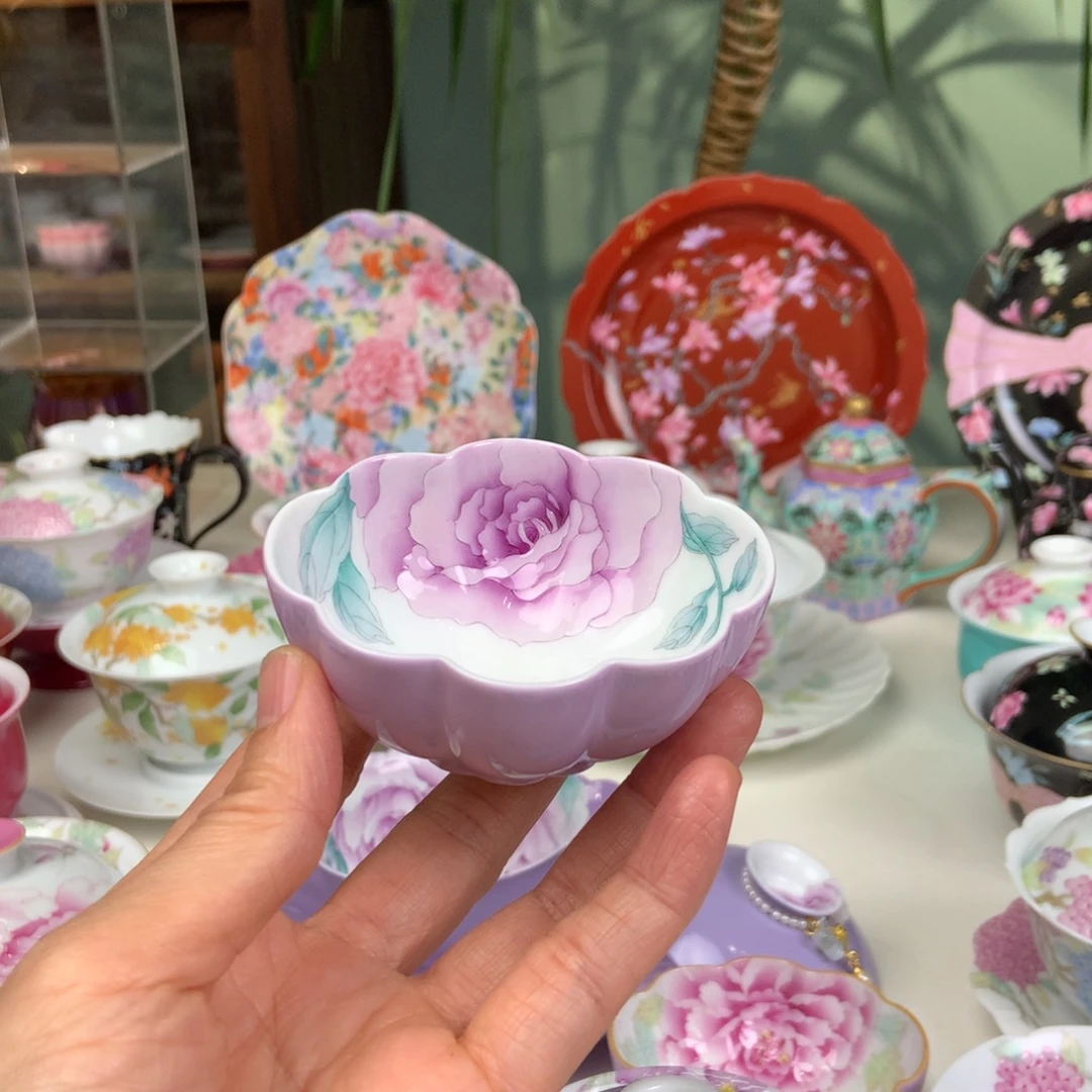 陶景德镇玫瑰花女神杯