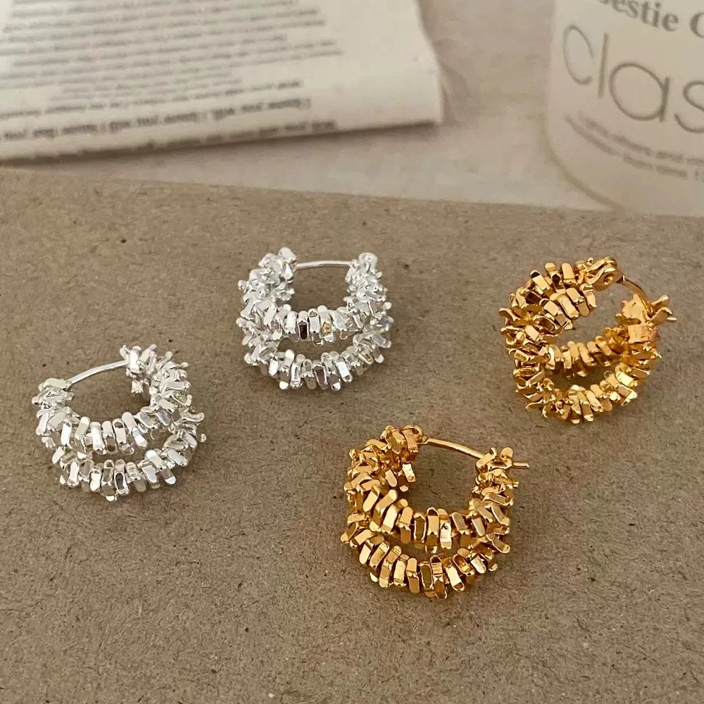 铜合金耳饰 AL7193 碎银子系列满天星轻奢重工耳环