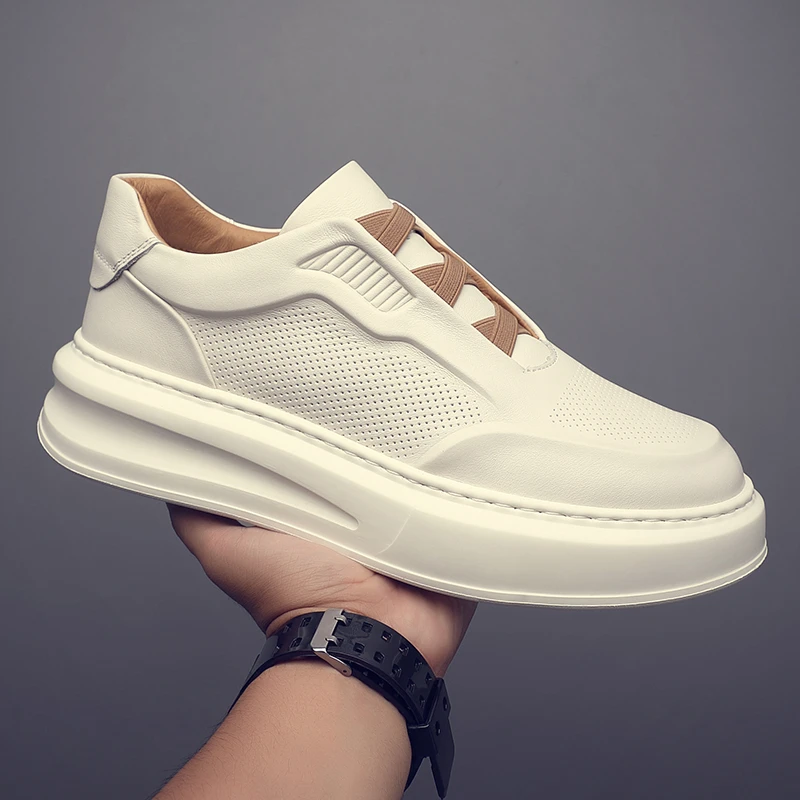 【头层牛皮】新款真皮小白鞋男网面透气休闲鞋低帮运动鞋男板鞋潮鞋