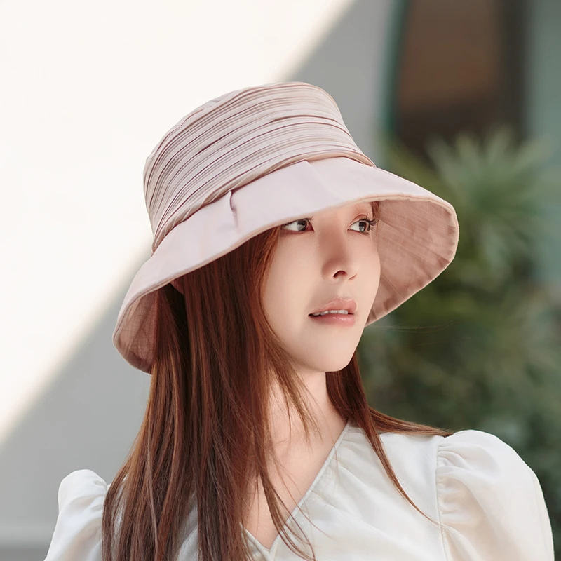 帽子遮阳帽女2025新款褶皱防晒春夏天时尚薄款透气洋气时髦太阳帽