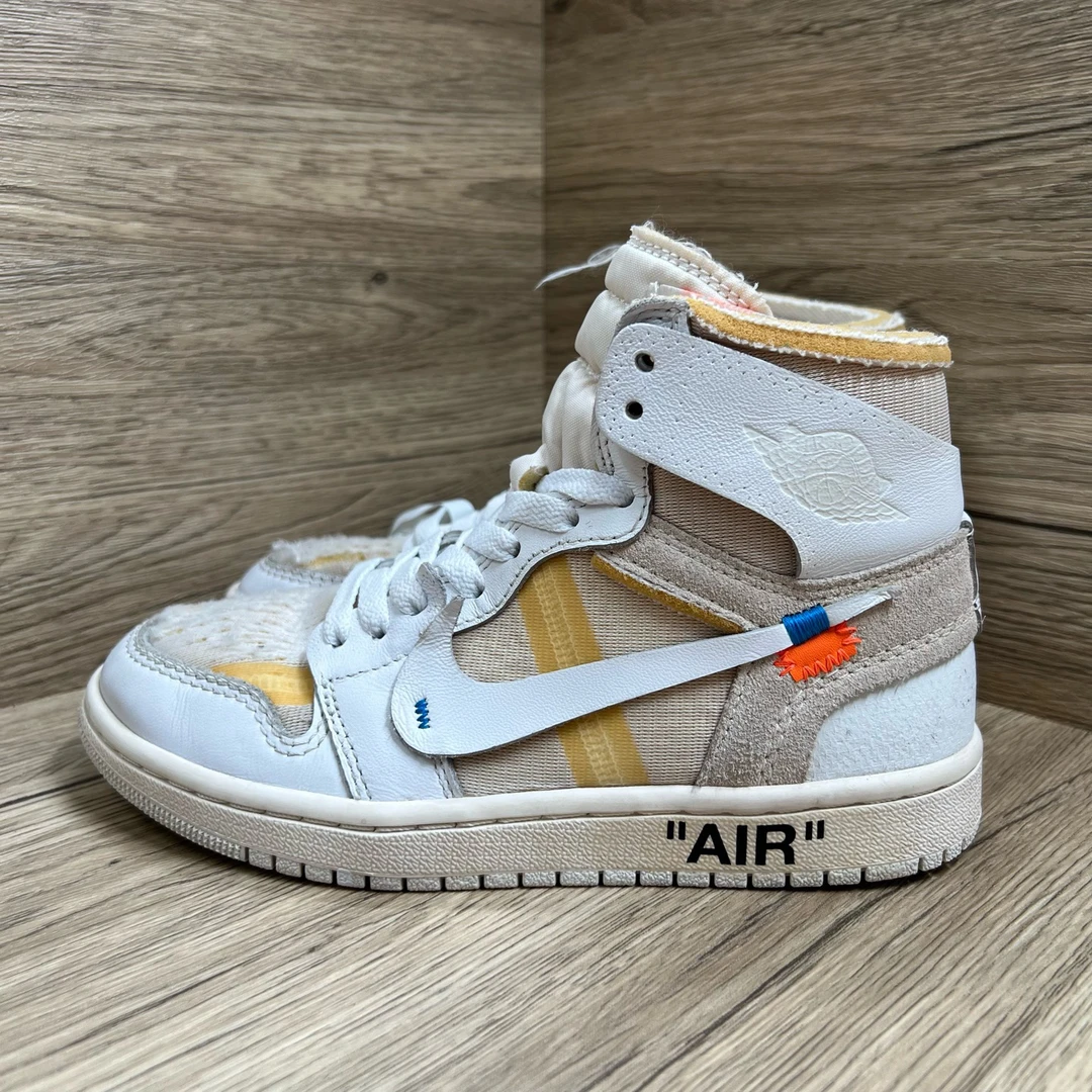 90新 maje jp928 001045 OW联名 AJ1 欧限 白色高帮板鞋 36码