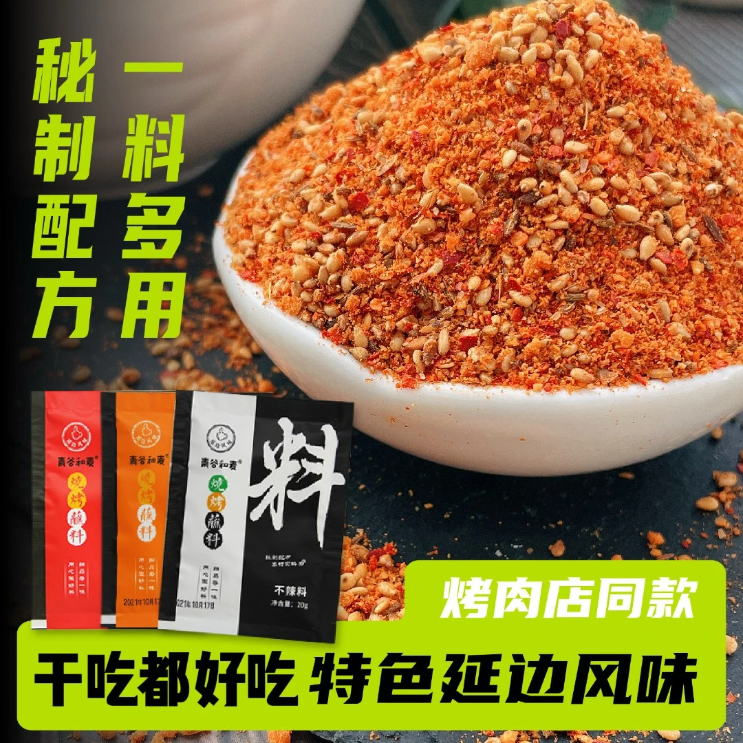 东北烧烤蘸孜然粉撒料空气炸锅路边摊调料专用烤肉辣椒蘸料烧烤料