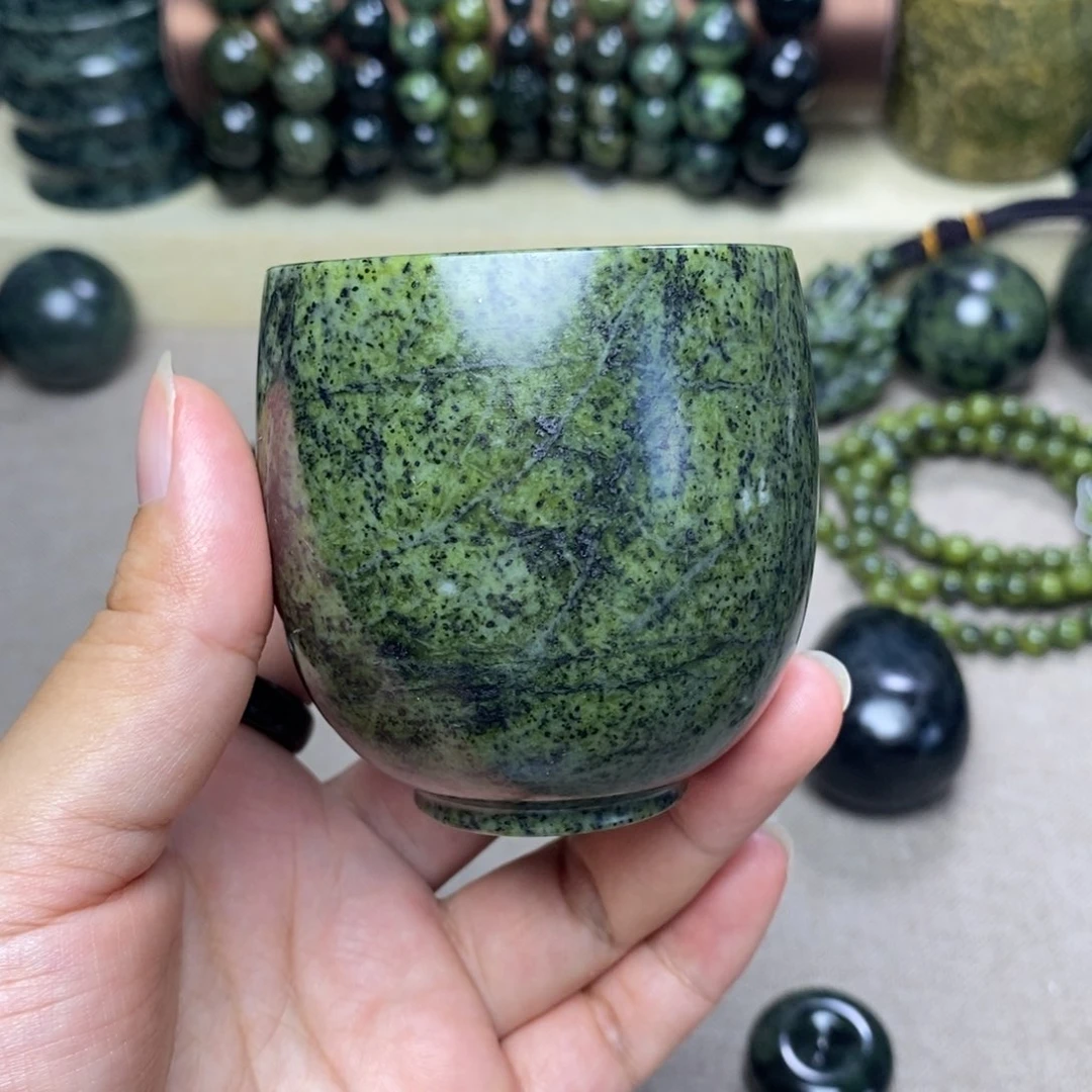 蛇纹石玉未镶嵌 杯子 暑期特价
