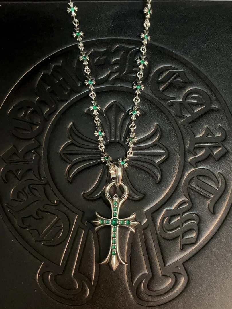 铜合金项链 026克罗项链男士重工复古做旧轻奢高级小众手工拼接