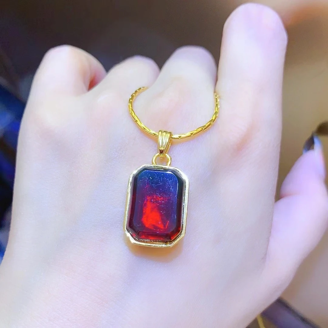 【云川.小无事】天然墨西哥红蓝珀5A级吊坠