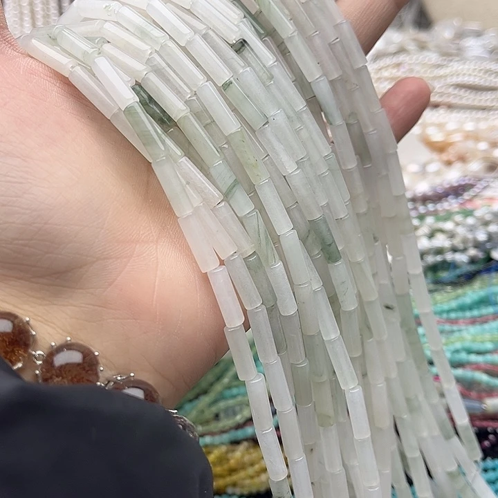 玛瑙/玉髓未镶嵌珠宝半成品一条4/13mm左右天山翠管珠