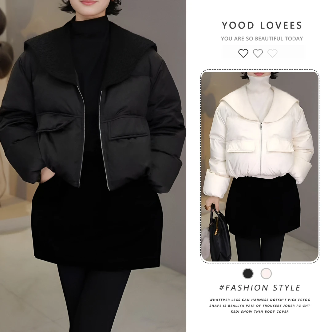 显白气质欧版棉服外套女2025冬季新款大码宽松慵懒时尚棉衣袄子潮