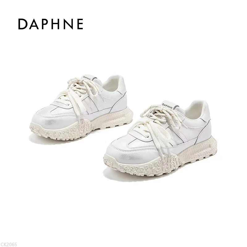 Daphne/达芙妮品牌女鞋休闲百搭舒适德训鞋女加绒加厚平底阿甘鞋