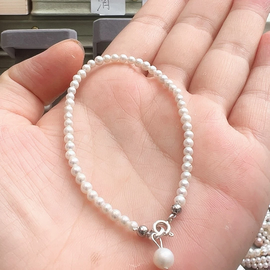 淡水珍珠手镯银S925镶嵌