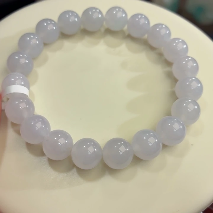 翡翠未镶嵌手链冰胶浅紫卡9.8