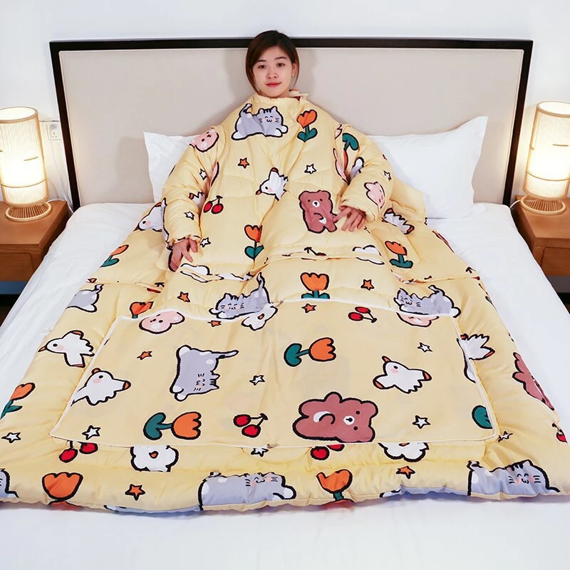 新款睡袋懒人被宝宝婴儿夏季薄可以穿单人带袖防踢空调夏被子