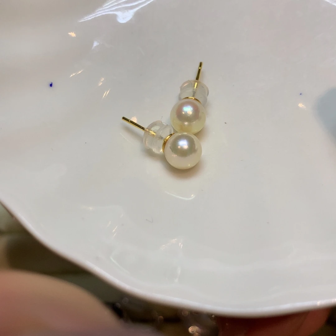 海水珍珠耳饰银S925镶嵌