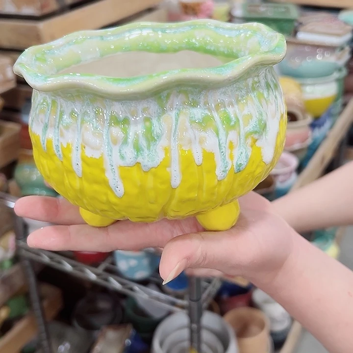 有孔.凑满10元发货多肉陶瓷花盆！