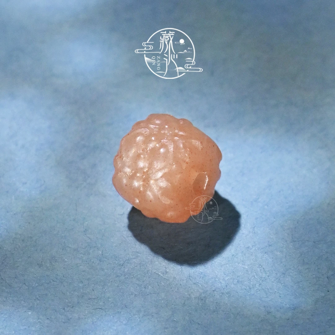 8MM橙月光并蒂莲桶珠文玩星月椰蒂手串DIY配饰顶珠腰珠隔珠散珠子
