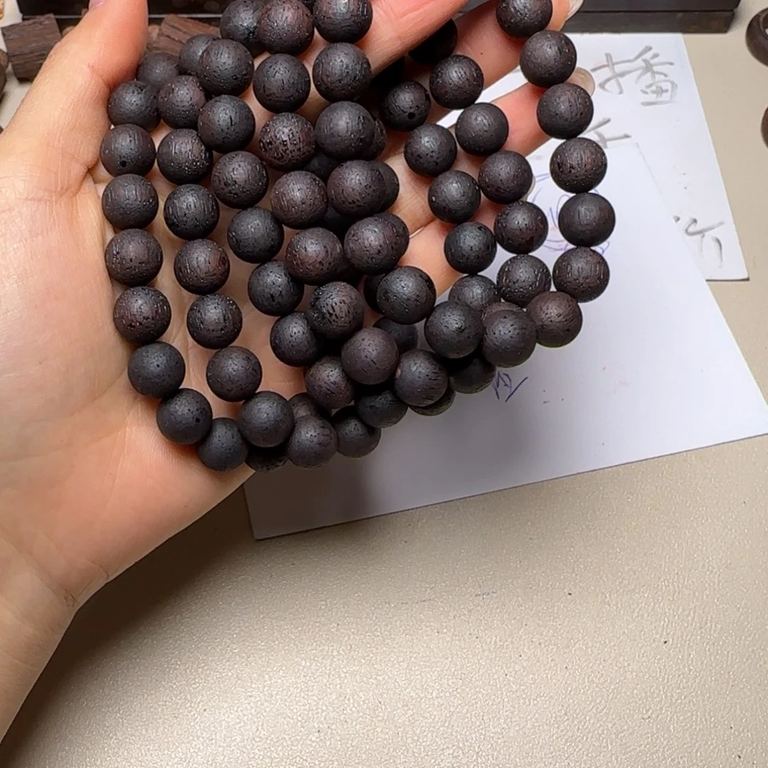 藤类降真香紫油圆珠1.0*108多圈手串