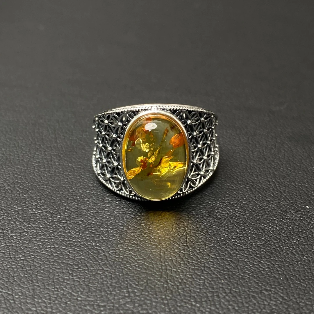 925银戒指 民族风镶嵌戒指 JZ00618