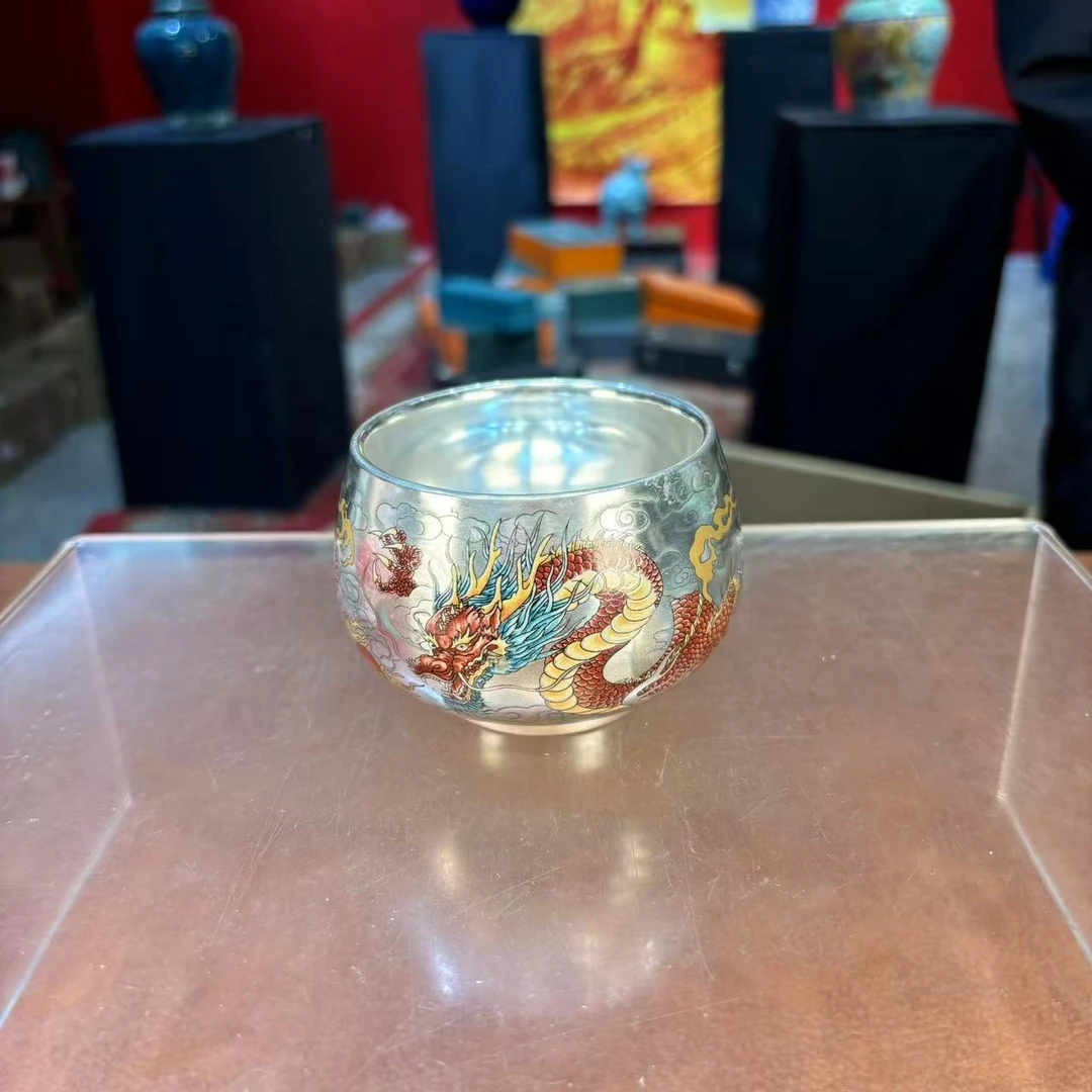 秋香茶具 龙银缸杯主人杯品茗杯-4850-0824