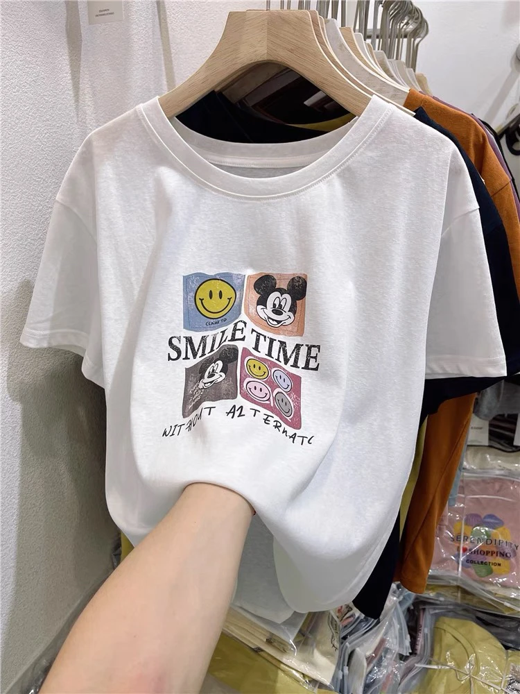 【云云精选】70065 夏季雪花棉四宫格米奇T恤